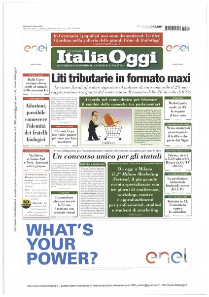 Italia oggi : quotidiano di economia finanza e politica